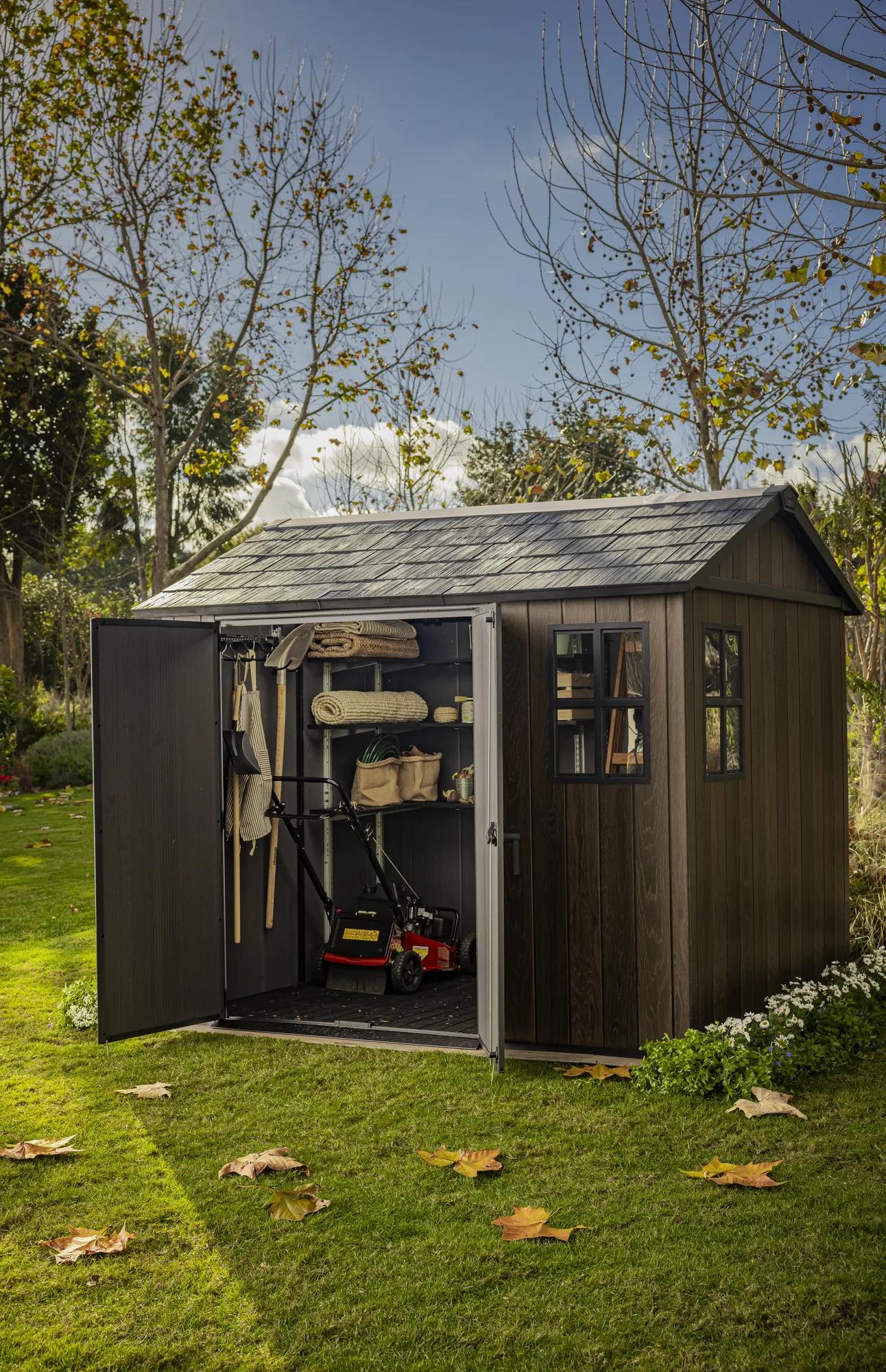 Apex 7.5x9 Gartenhaus - 230x287x246cm - Walnuss