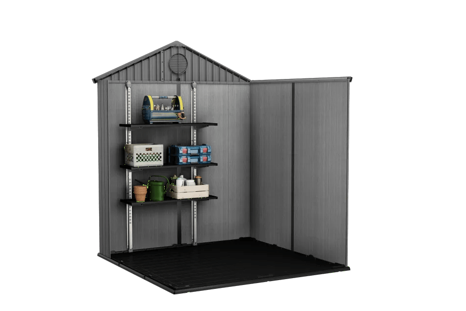 Darwin 6x6 Gartenhaus - 190x183x221 cm - Grau