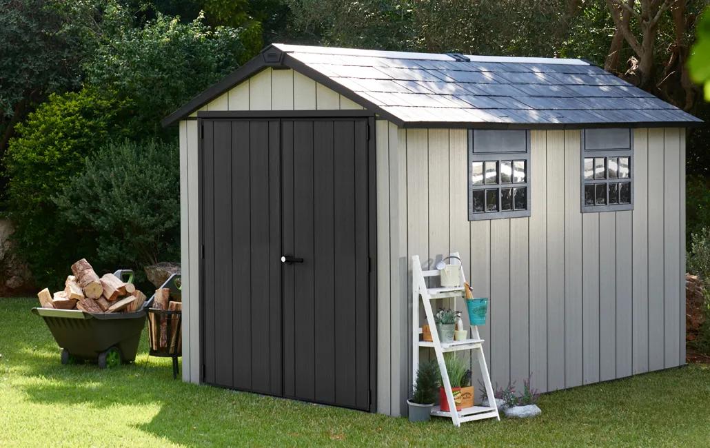 Oakland 7.5x11 Gartenhaus -  229x350x242cm - Graubraun
