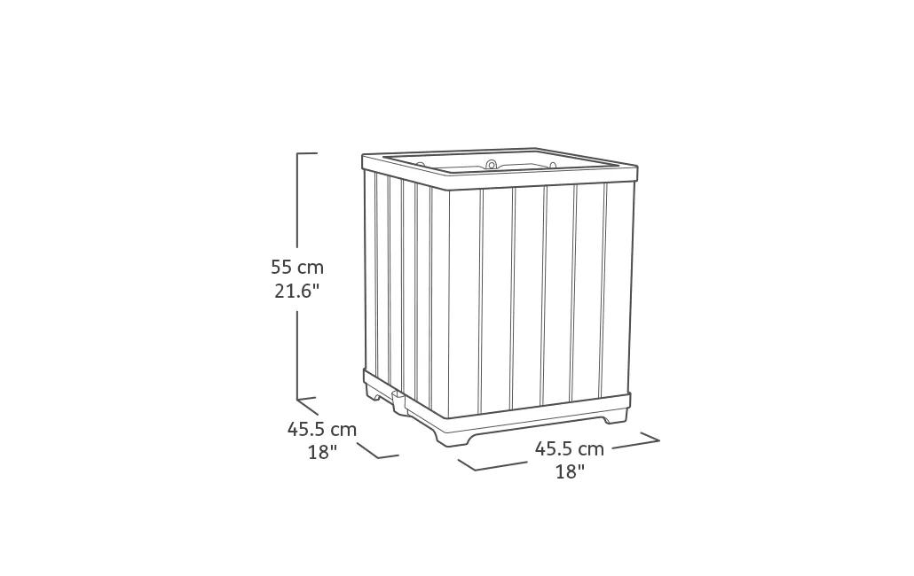 Deco Quadrat Pflanzenkasten - 45.5x45.5x55cm - Hellbraun