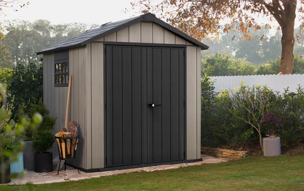 Oakland 7.5x7 Gartenhaus - 229x223,5x242 cm - Graubraun