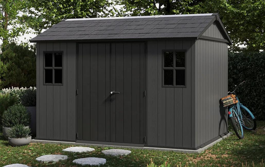 Newton Plus 11x7.5 Gartenhaus - 350x230x246cm - Grau