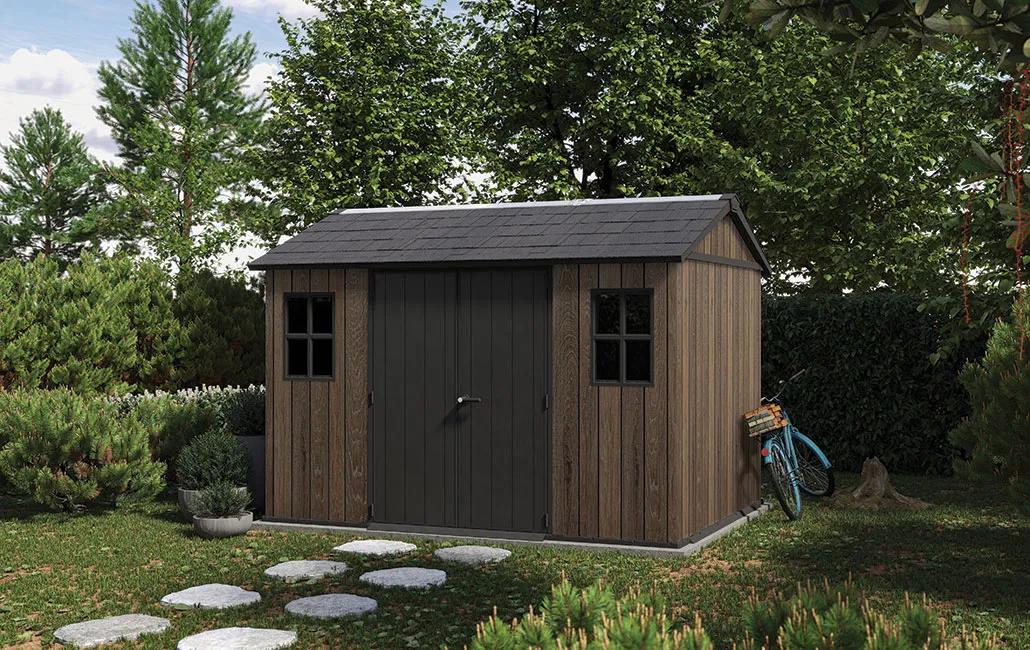 Apex 7.5x11 Gartenhaus - 350x230x246cm - Walnuss