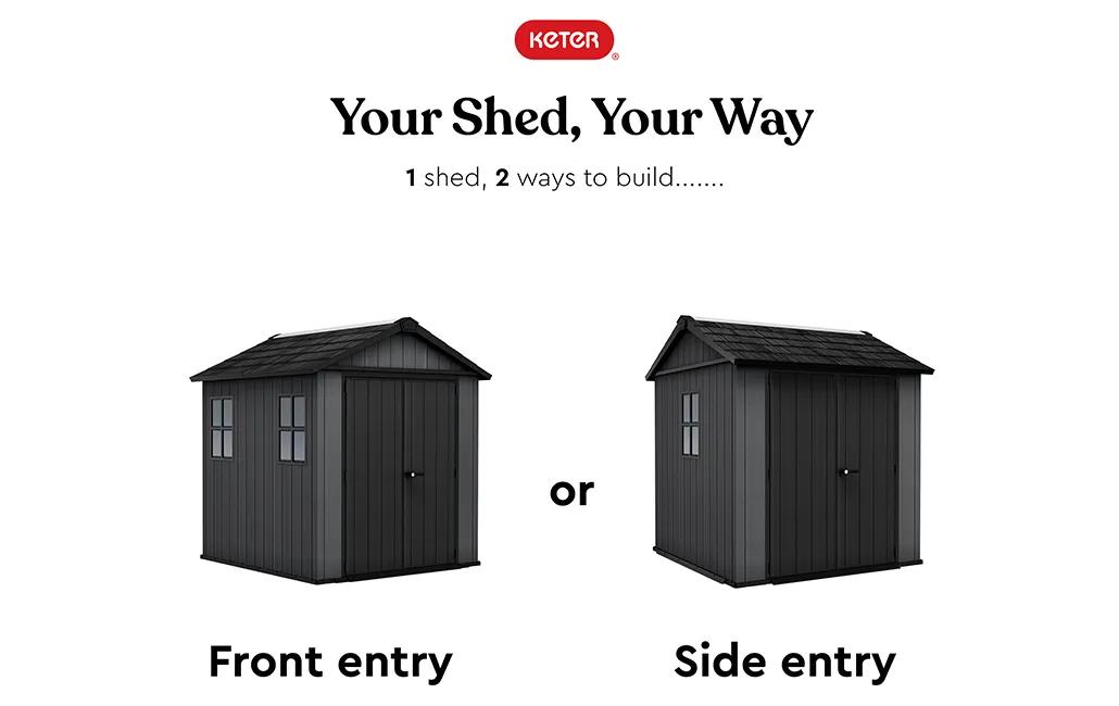 Newton Plus 7.5x7 Gartenhaus - 223x230x246cm - Grau