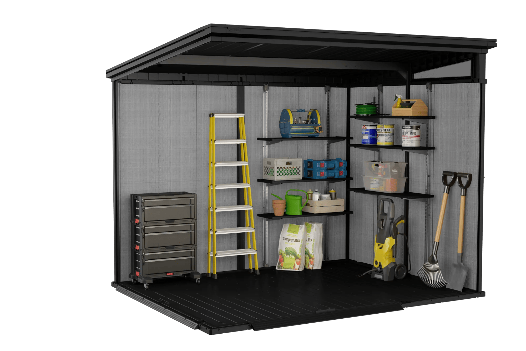 Artisan 9x7 Gartenhaus - 138.8x218x226cm - Dunkelgrau
