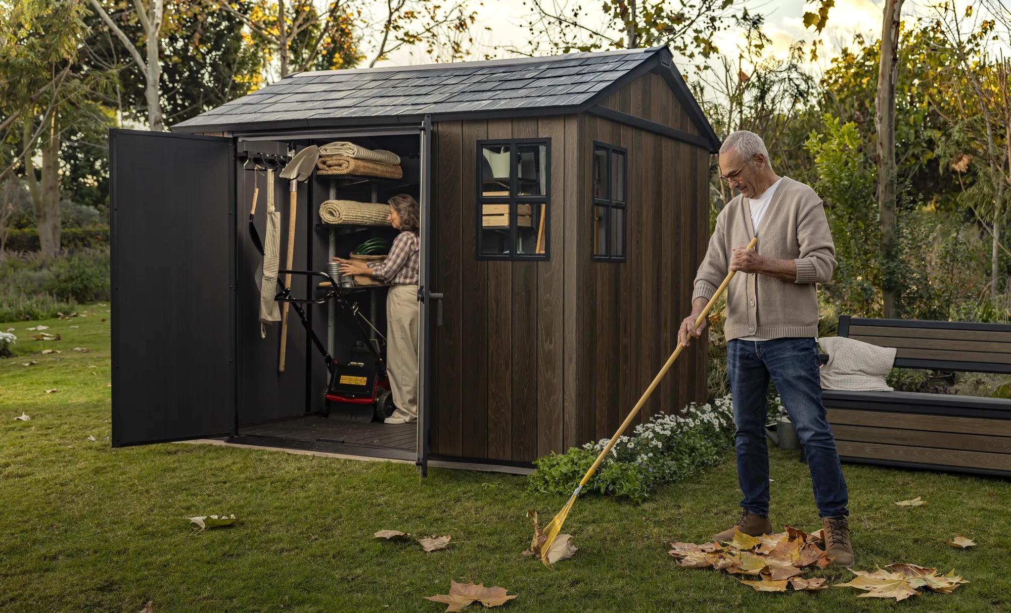 Apex 7.5x9 Gartenhaus - 230x287x246cm - Walnuss