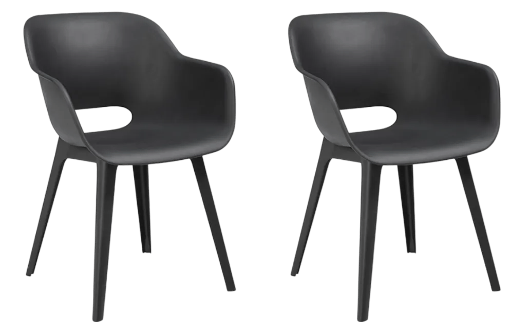 Akola Stuhl - 2er Pack - 55x56x80cm - Graphit