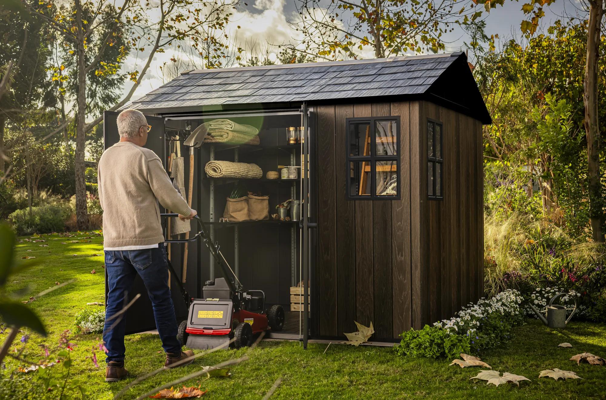 Apex 7.5x9 Gartenhaus - 230x287x246cm - Walnuss