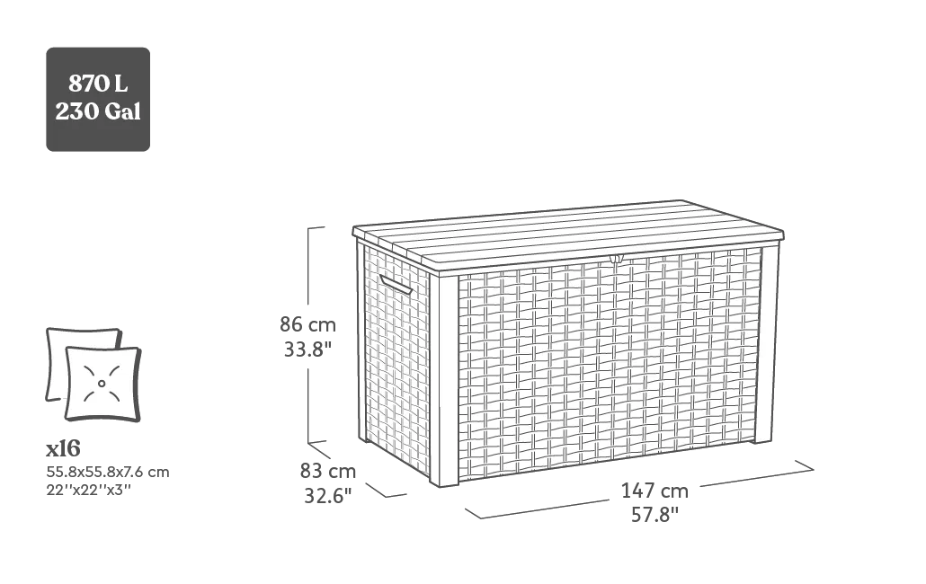 Java 870L Aufbewahrungsbox - Graphit