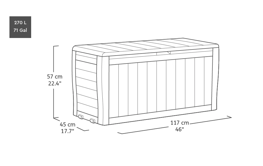 Marvel Plus 270L Aufbewahrungsbox  - Graphit