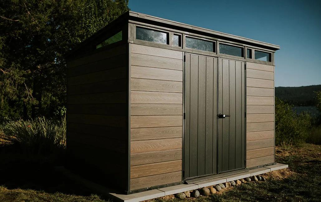 Signature 11x7 Gartenhaus - 340x218x226 cm - Walnuss