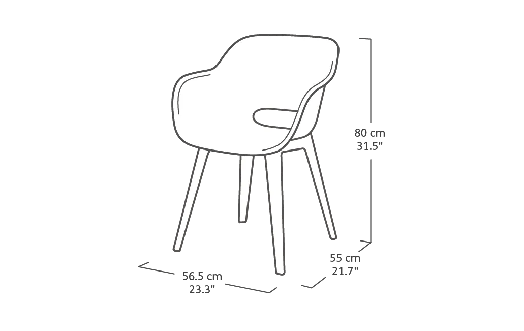 Akola Stuhl - 2er Pack - 55x56x80cm - Ocker