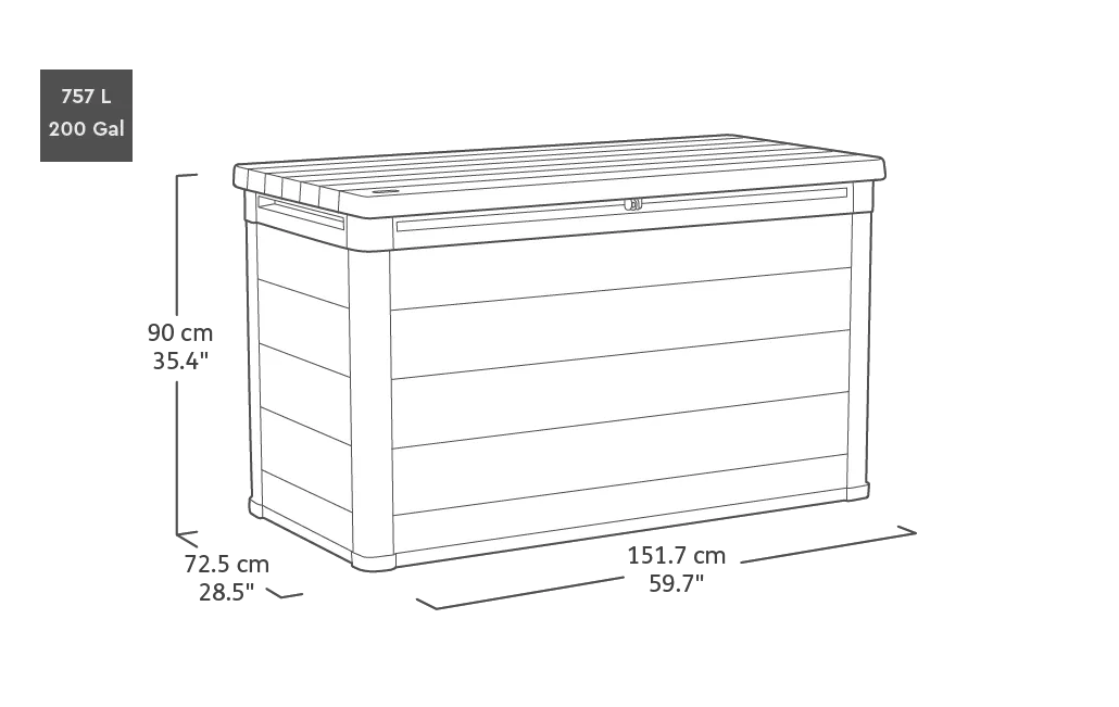 Premier 757L Aufbewahrungsbox - Graubraun