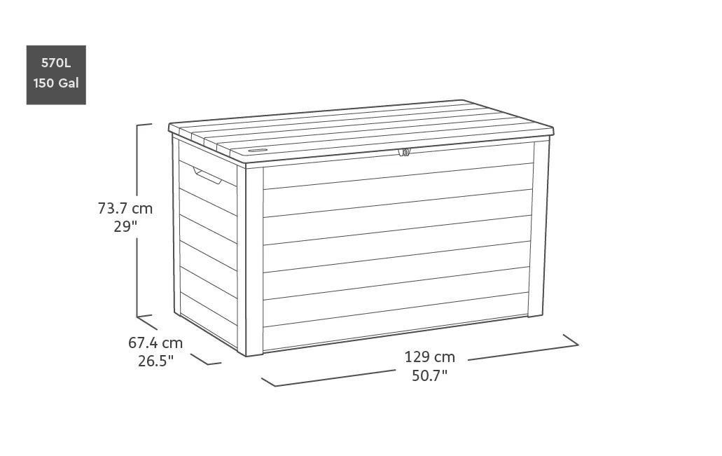 Ontario 570L Aufbewahrungsbox - Graphit
