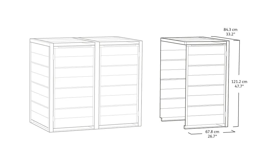 Hide Away 1x240L Multifunktionsbox Erweiterung - Grau
