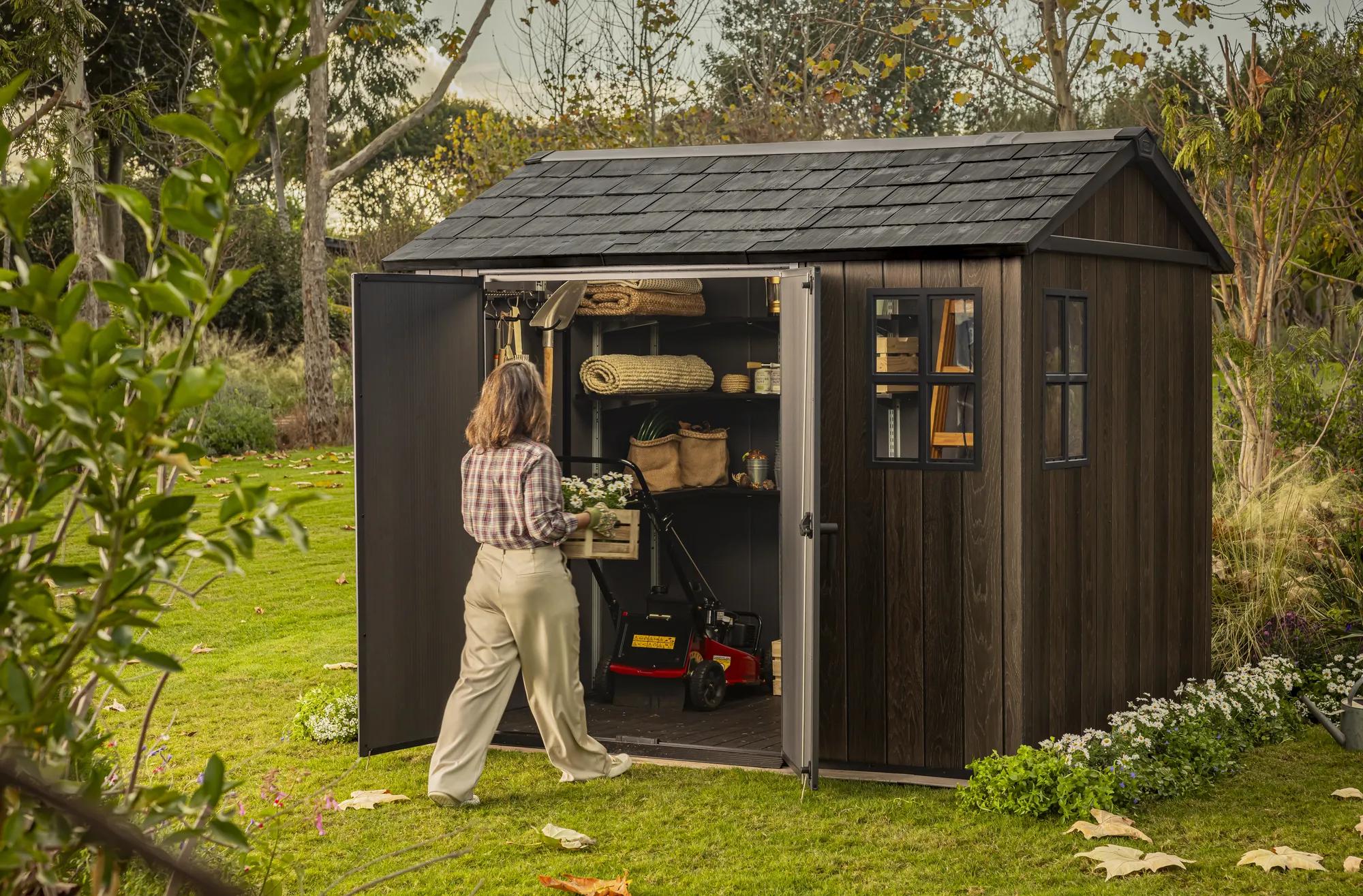 Apex 7.5x9 Gartenhaus - 230x287x246cm - Walnuss