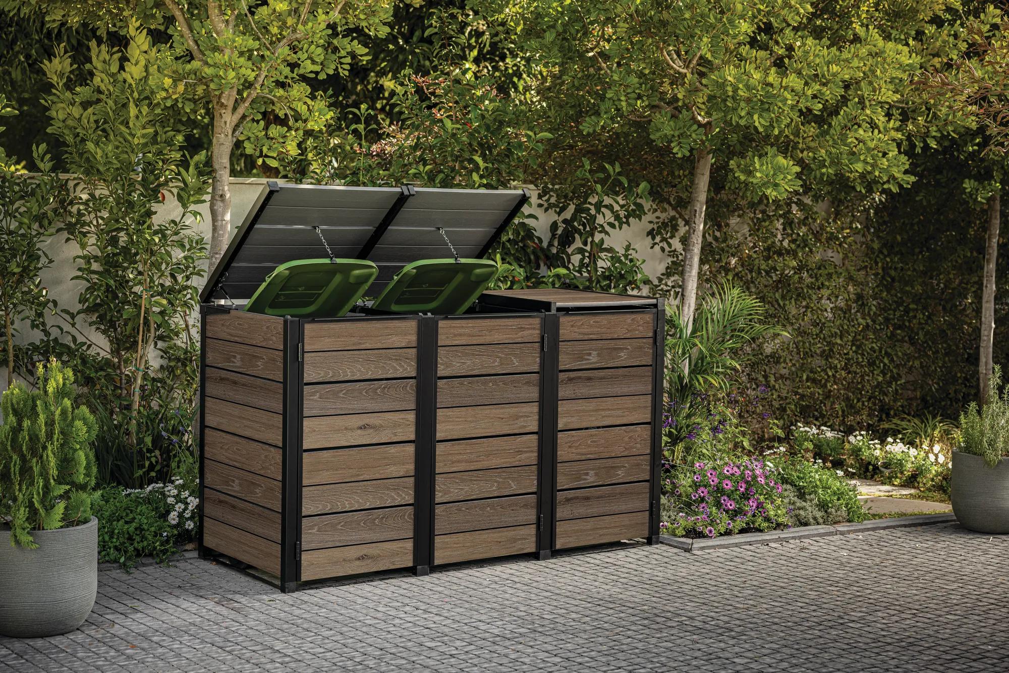 Signature Hide Away Erweiterung Mülltonnenbox 240L - Walnuss