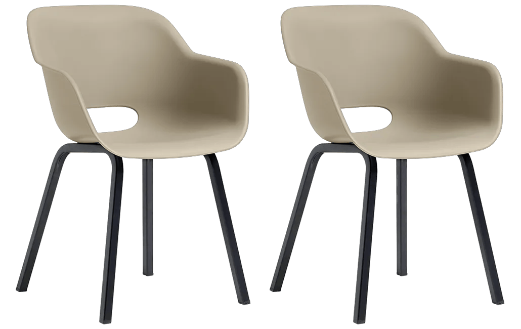 Noa Schalenstuhl - 2er Pack - 56,5x55x80 cm - Salbeisilber