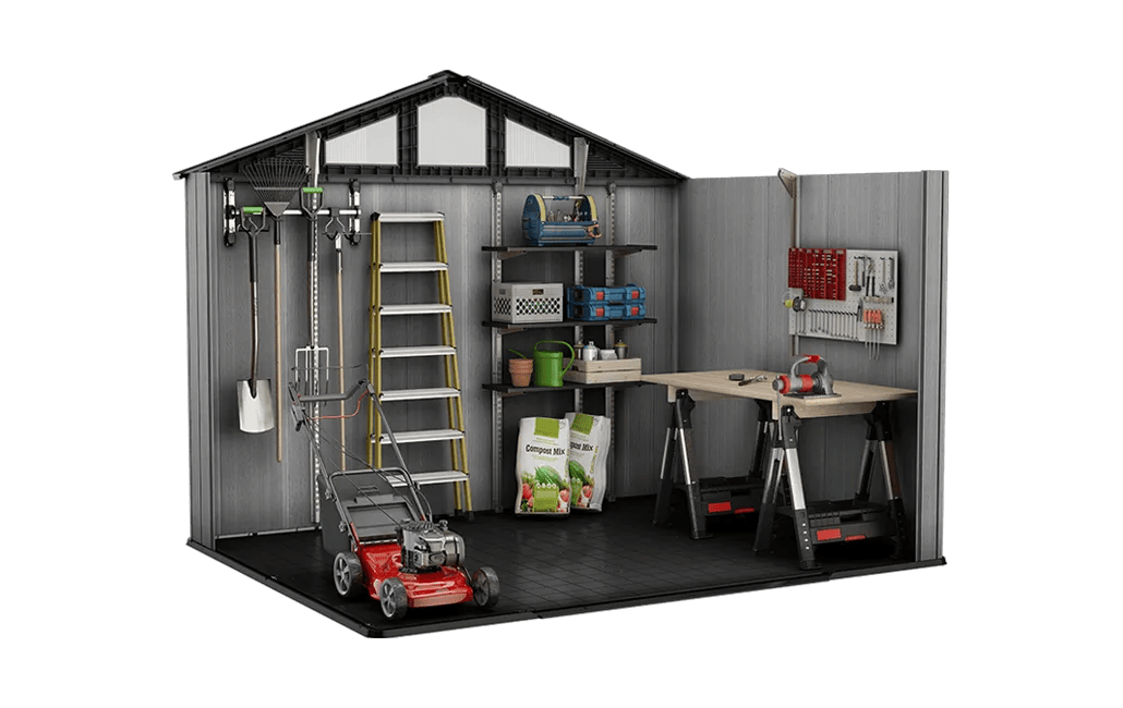 Stronghold 10x8 Gartenhaus - 305x243x251cm  - Grau