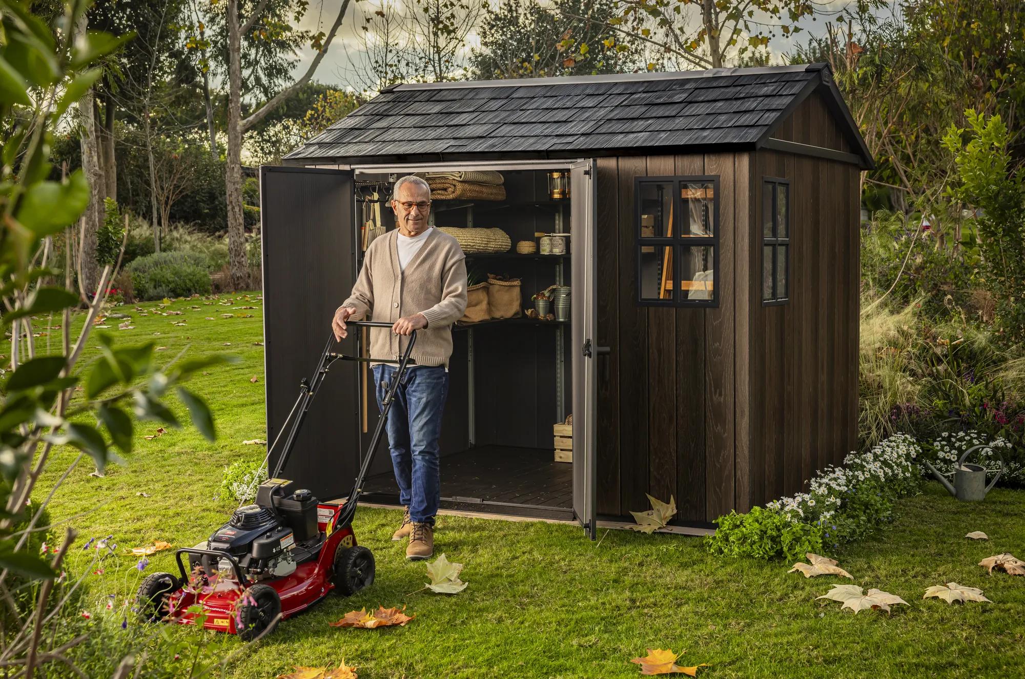 Apex 7.5x9 Gartenhaus - 230x287x246cm - Walnuss