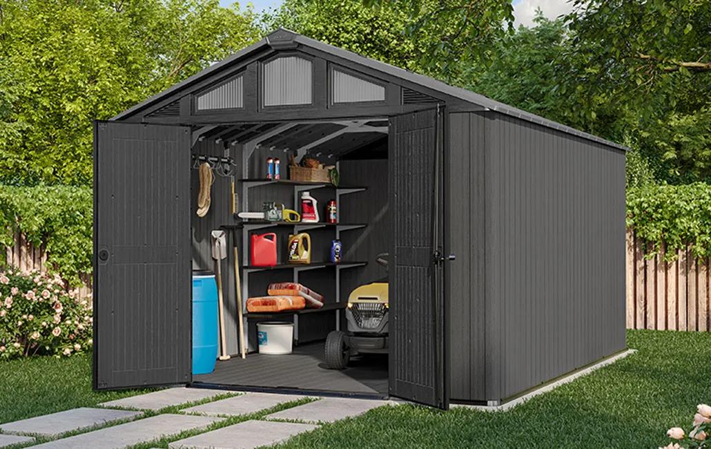 Stronghold 10x15 Gartenhaus - 305x453x251cm - Grau