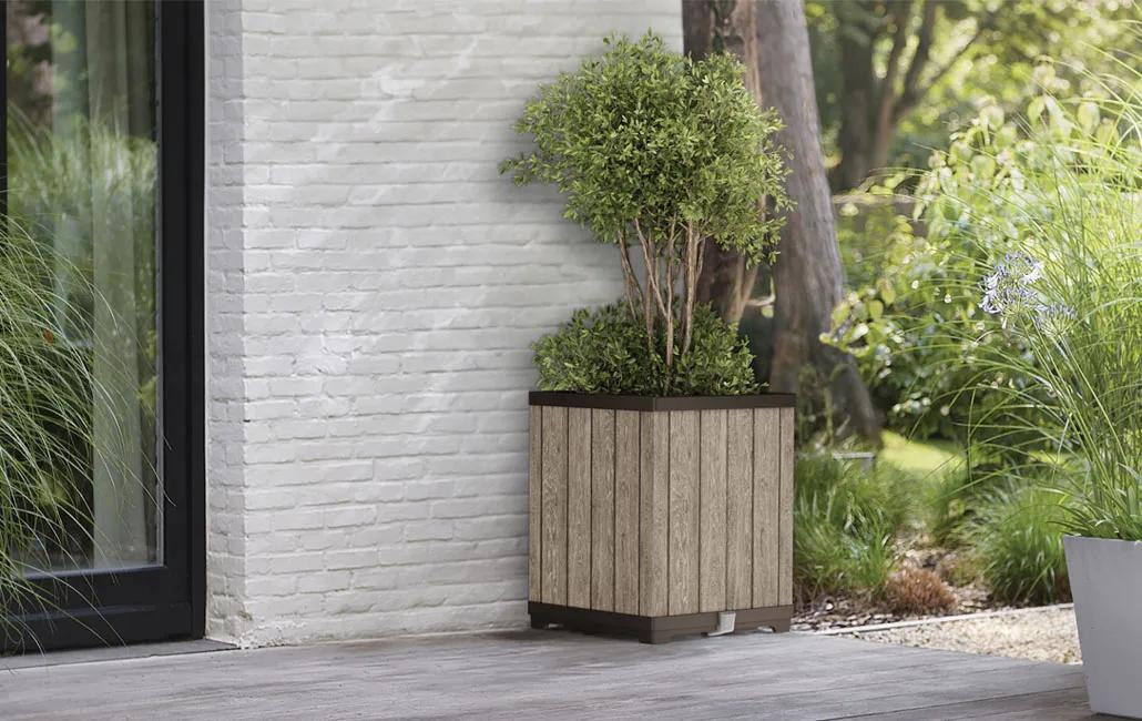 Deco Quadrat Pflanzenkasten - 45.5x45.5x55cm - Hellbraun