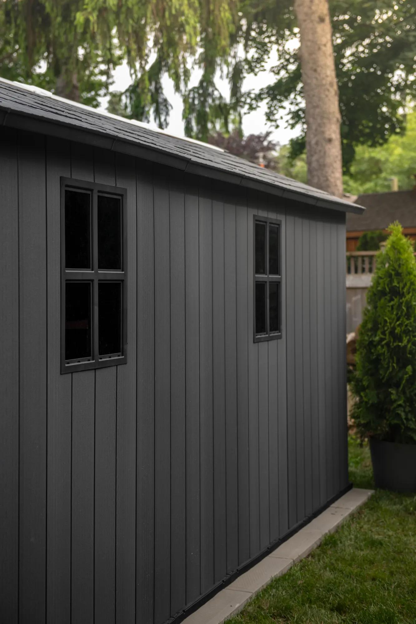 Newton Plus 7.5x15 Gartenhaus - 230x476x246cm - Grau