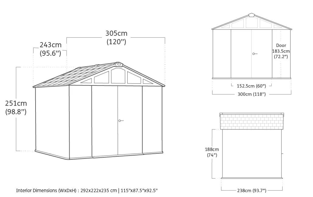Summit 10x8 Gartenhaus - 305x243x251cm -