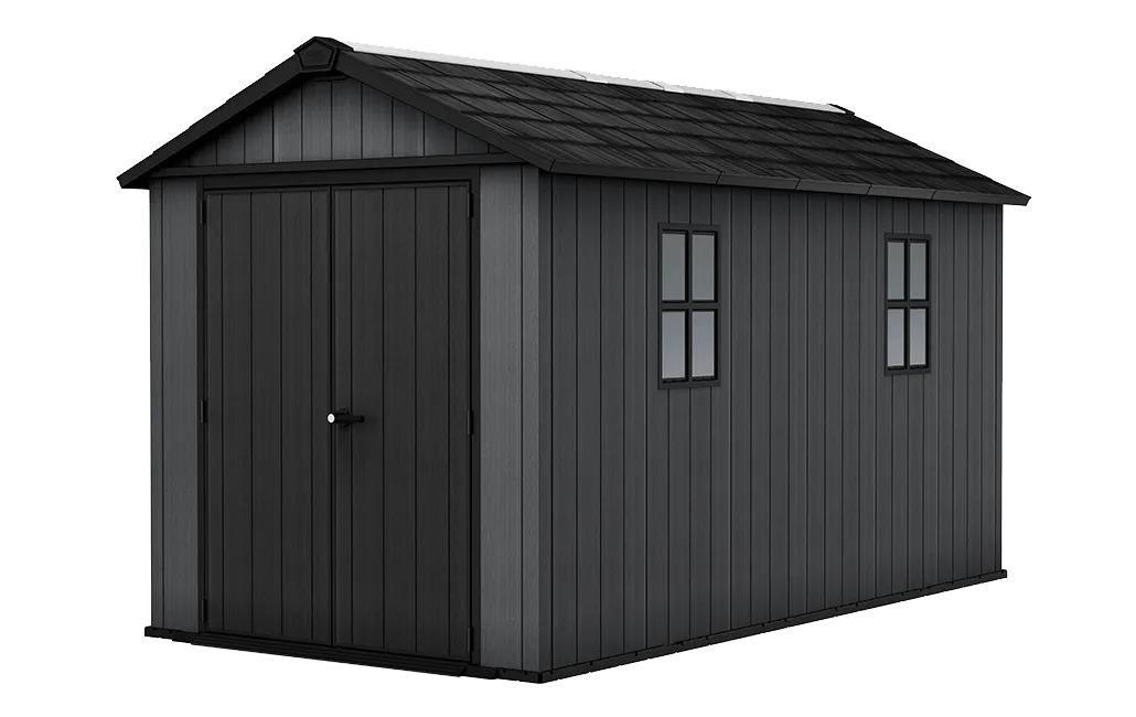 Newton Plus 7.5x13 Gartenhaus - 230x413x246cm - Grau