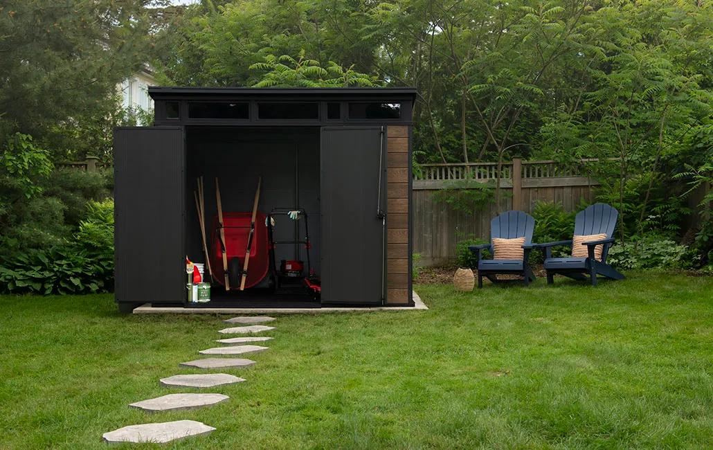 Signature 9x7 Gartenhaus - 279x218x226 cm - Walnuss